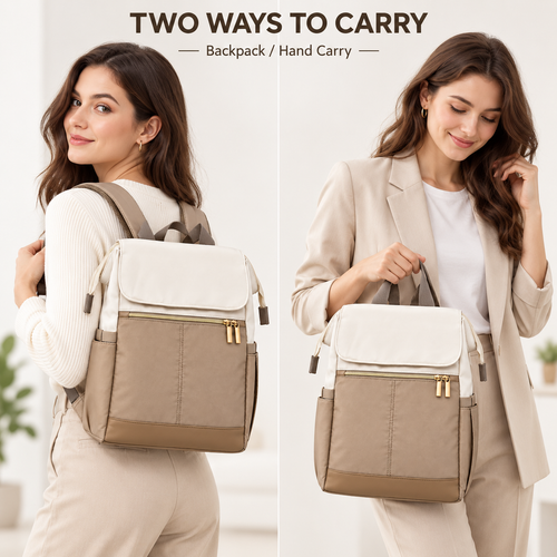 MOREGOSU Laptop Backpack for Women, Wide Open Work and Travel Backpack