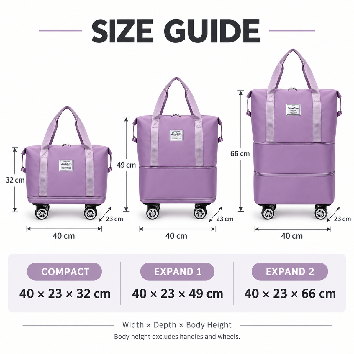 360° Spinner Detachable Travel Bag