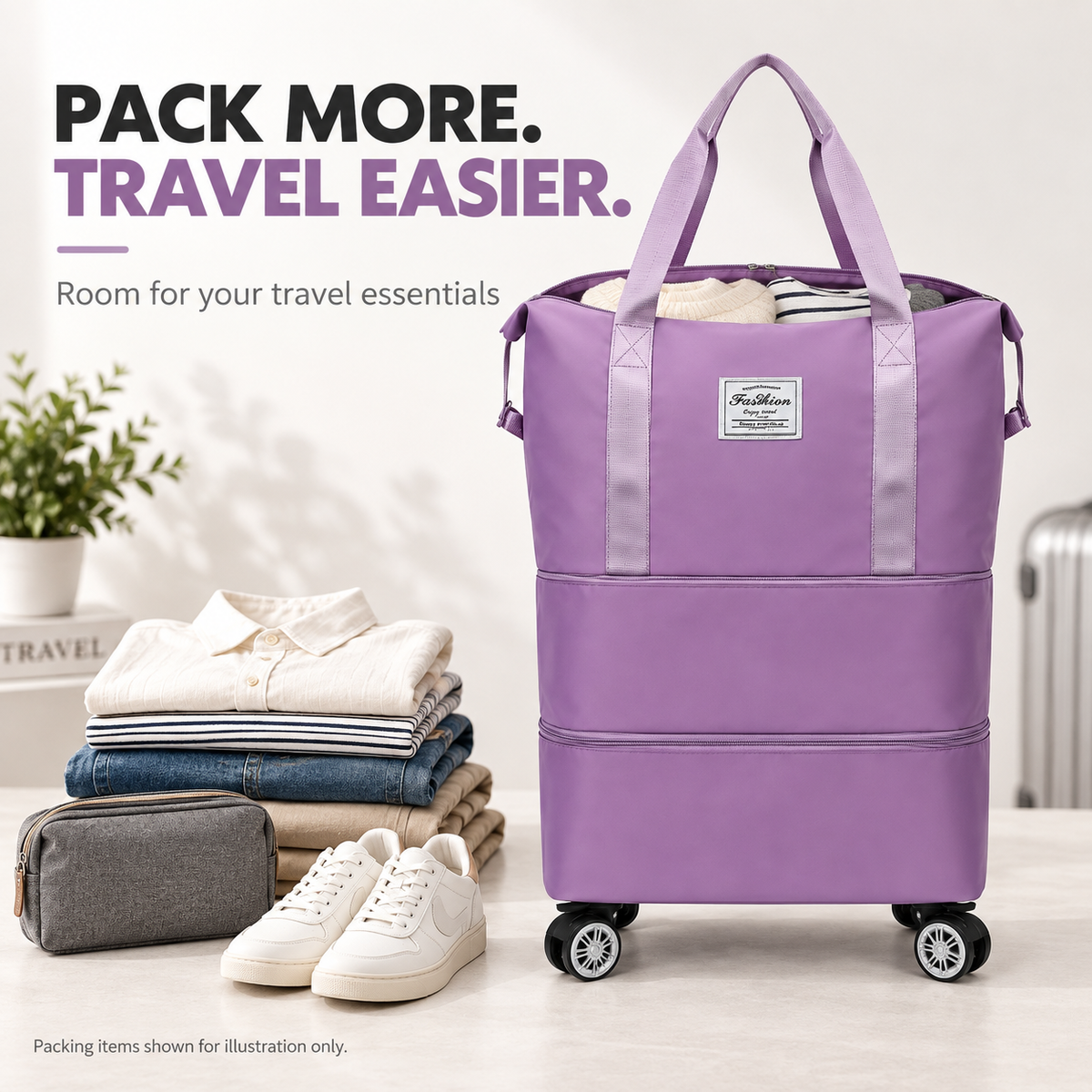 360° Spinner Detachable Travel Bag
